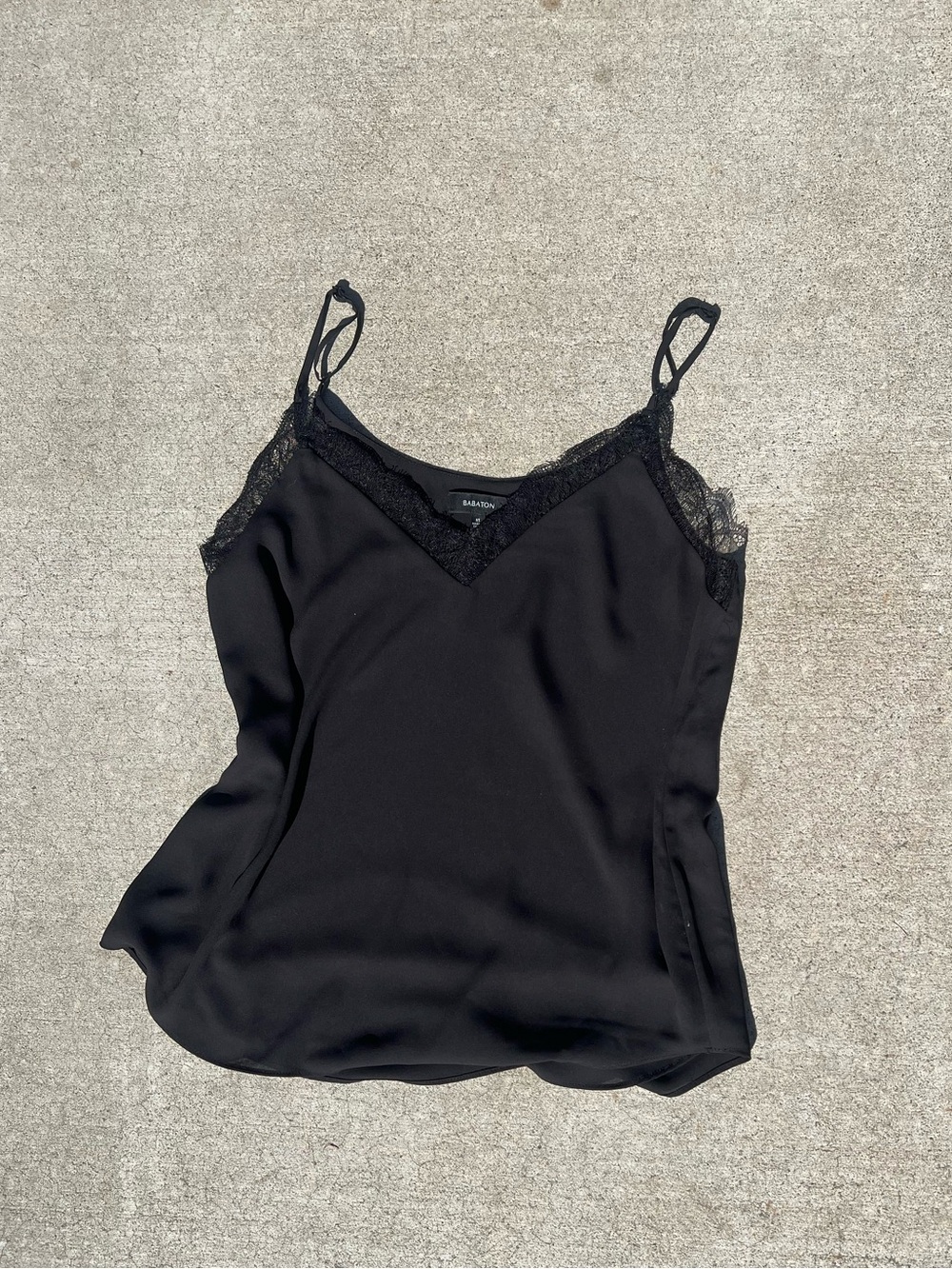 Aritzia Black Lace-Trim Cami Tank Top - Women's